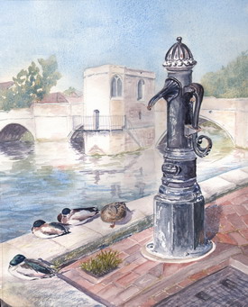 The Quay, St Ives , Cambridgeshire watercolour by J Horn